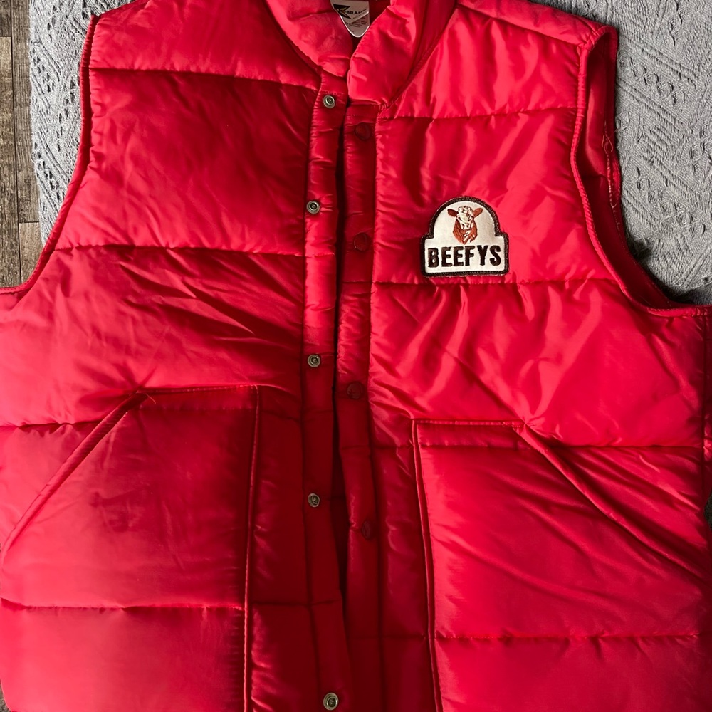 Kj Brand Red Puffer Vest